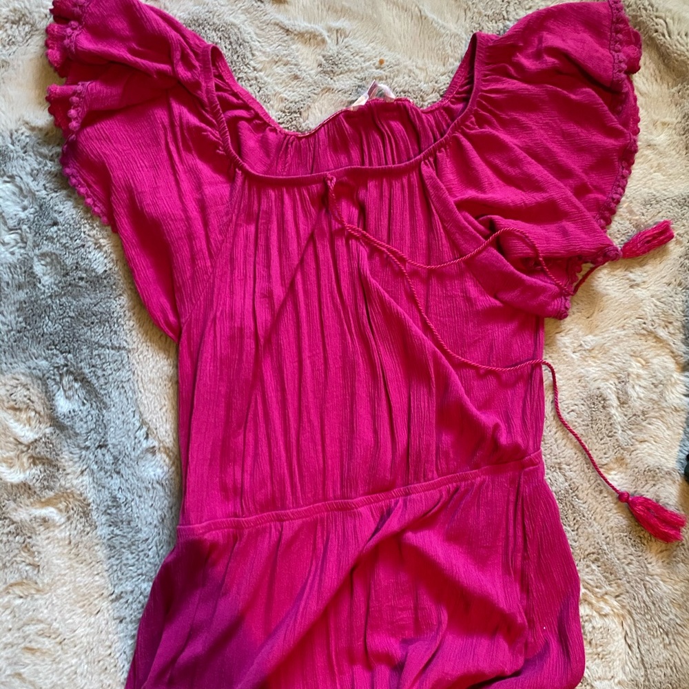Off the shoulder pink dress